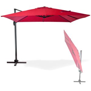 Dema Parasol déporté Verona - 3 x 3 m - Rouge bordeaux