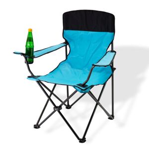 Dema Chaise pliante bleue avec porte-boissons - Publicité