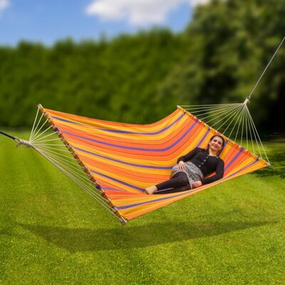 Dema - Hamac en lin - 2100 x 1450 mm - 200 kg - Hammock - Publicité Dema - Hamac en lin - 2100 x 1450 mm - 200 kg - Hammock - Publicité