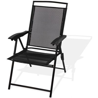 Dema Chaise pliante "Long Beach" de couleur noire - Publicité Dema Chaise pliante "Long Beach" de couleur noire - Publicité