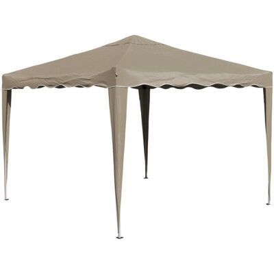 Dema Tonnelle / Pavillon pliable en métal beige 300 x 300 x 260 cm - Publicité Dema Tonnelle / Pavillon pliable en métal beige 300 x 300 x 260 cm - Publicité