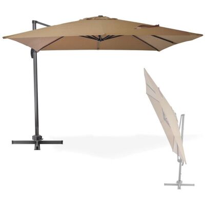 Dema Parasol déporté Verona - 3 x 3 m - Kaki - Publicité Dema Parasol déporté Verona - 3 x 3 m - Kaki - Publicité
