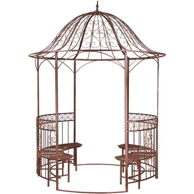 Dema Arche - Pavillon de jardin en métal Ø 2 m SUN - Kiosque avec bancs - Publicité Dema Arche - Pavillon de jardin en métal Ø 2 m SUN - Kiosque avec bancs - Publicité