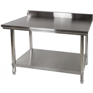 Dema Table de travail inox avec dosseret 120 x 60 cm - DAT 120