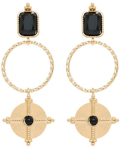 Jollia Boucles anneaux rose des vents (onyx) - Zag Bijoux Jollia Boucles anneaux rose des vents (onyx) - Zag Bijoux