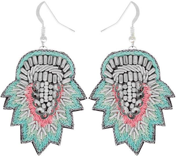 Jollia Boucles d'oreilles écusson et perles (mint) - Nahua Jollia Boucles d'oreilles écusson et perles (mint) - Nahua