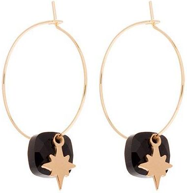 Jollia Boucles créoles étoile et pierre (onyx/doré) - Zag Bijoux Jollia Boucles créoles étoile et pierre (onyx/doré) - Zag Bijoux