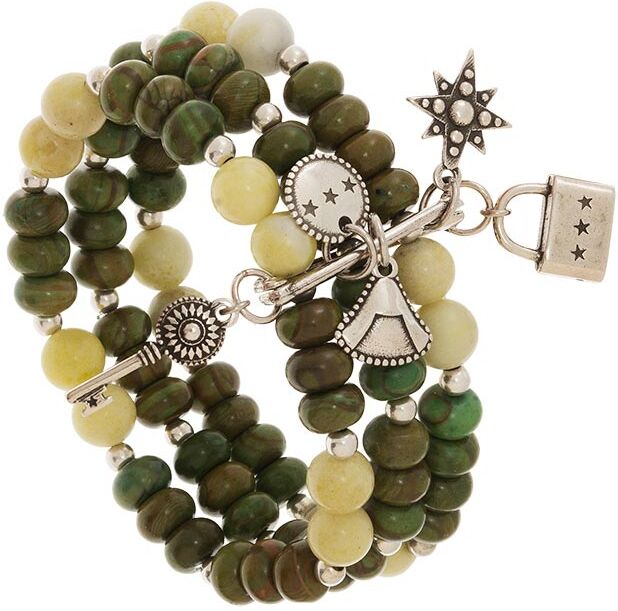 Jollia Bracelet semainier pierres vertes (argenté) - Shabada Jollia Bracelet semainier pierres vertes (argenté) - Shabada