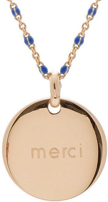 Jollia Collier médaille émaillée bleue (plaqué or) - Petits Trésors Jollia Collier médaille émaillée bleue (plaqué or) - Petits Trésors