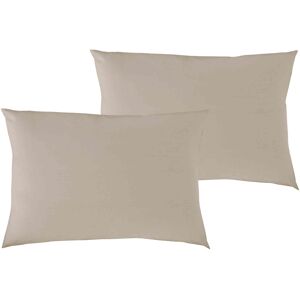 P'tit Basile Lot de 2 taies d'oreiller bebe coton bio taupe 40x60