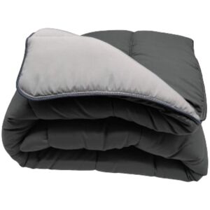 Terre de Nuit Couette bicolore chaude 350g noir - gris clair 240x220