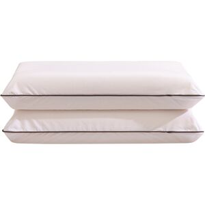 Someo Lot de 2 oreillers ergonomiques latex naturel et taies d'oreillers percale Someo 40x60