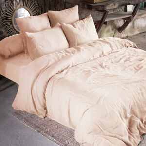 Terre de Nuit Parure de lit double gaze de coton rose 140x200 cm