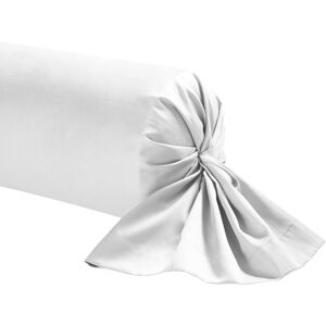 Terre de Nuit Taie de traversin blanc 100% satin de coton 90 cm