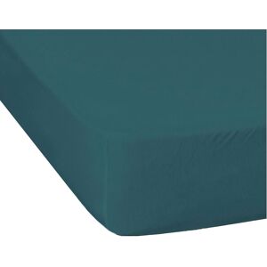 Terre de Nuit Drap housse jersey bleu canard bonnet 30 cm 70/80x190/200 - Publicité