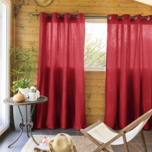 Terre de Nuit Lot de 2 rideaux tamisants a ?illets 140x260 rouge