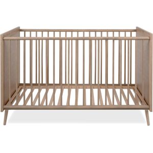 Terre de Nuit Lit bébé à barreaux en bois clair imprimé cannage 70x140 - LT7085