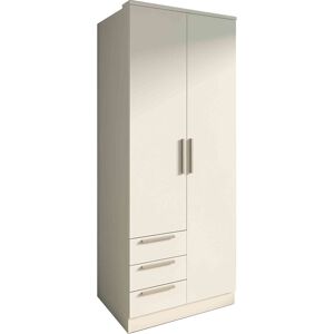 Terre de Nuit Armoire 2 portes 3 tiroirs en bois blanc - AR9002