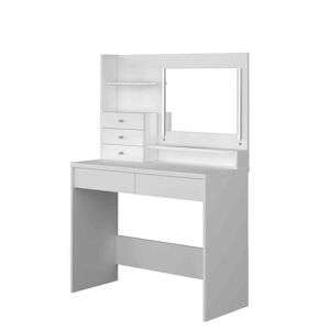Terre de Nuit Coiffeuse 3 tiroirs avec miroir en bois blanc - CF9030