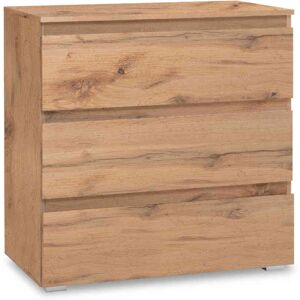 Terre de Nuit Commode 3 tiroirs en bois imitation chêne - CO7017