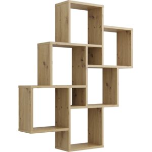 Terre de Nuit Etagère murale 6 cases en bois chêne artisan - ET13035-1