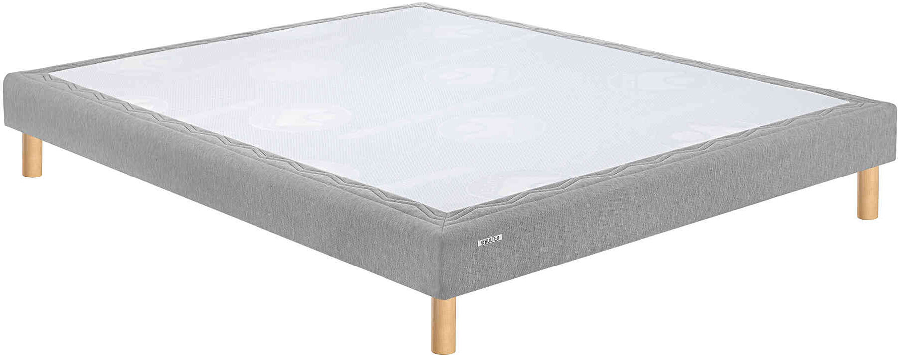 Sommier déco gris confort medium 15 cm avec pieds Bultex Mediano 100x200