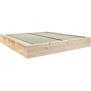 Karup Design Lit en pin massif naturel 160x200 avec multiples rangements + tatami