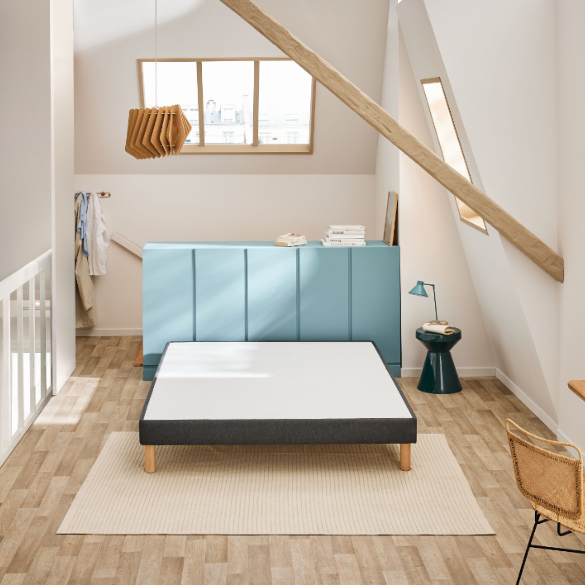 Sommier déco tapissier Vigoroso gris fumé - Bultex 160x200