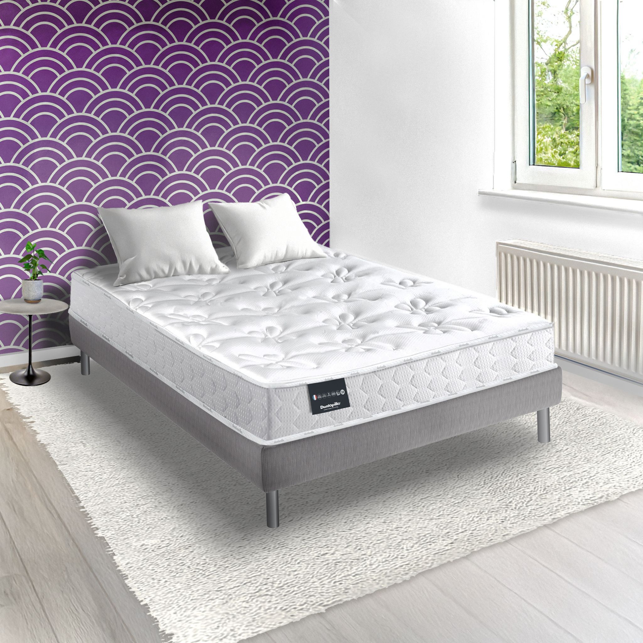 Matelas Dunlopillo ressorts ensachés, ferme et moelleux 23cm 180x200 JACINTHE