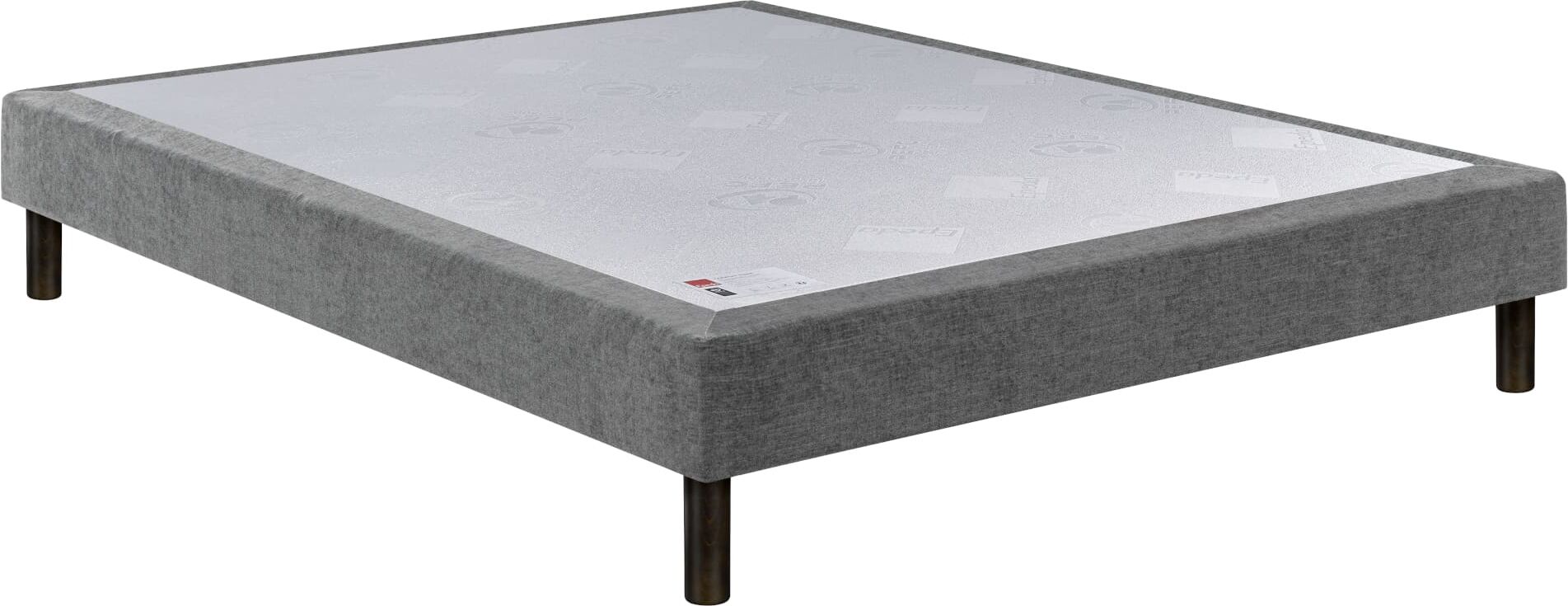 Sommier Nature confort médium 18 cm - Epeda chenillé gris 140x190