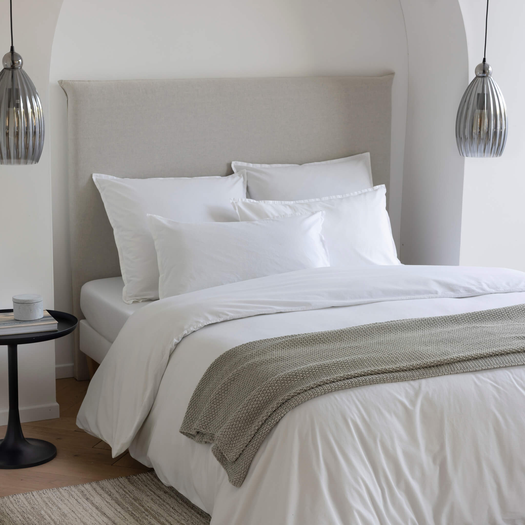 Tête de lit en tissu Almeria Gris chiné 160x120 cm - Someo