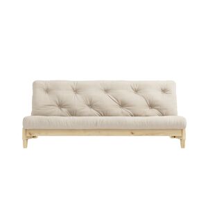 Karup Design Banquette ajustable FRESH en pin massif naturel avec matelas futon beige 140x200