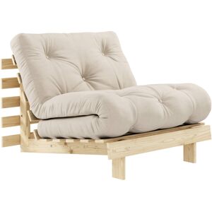 Karup Design Canapé convertible ROOTS en pin massif naturel avec matelas futon beige 90x200