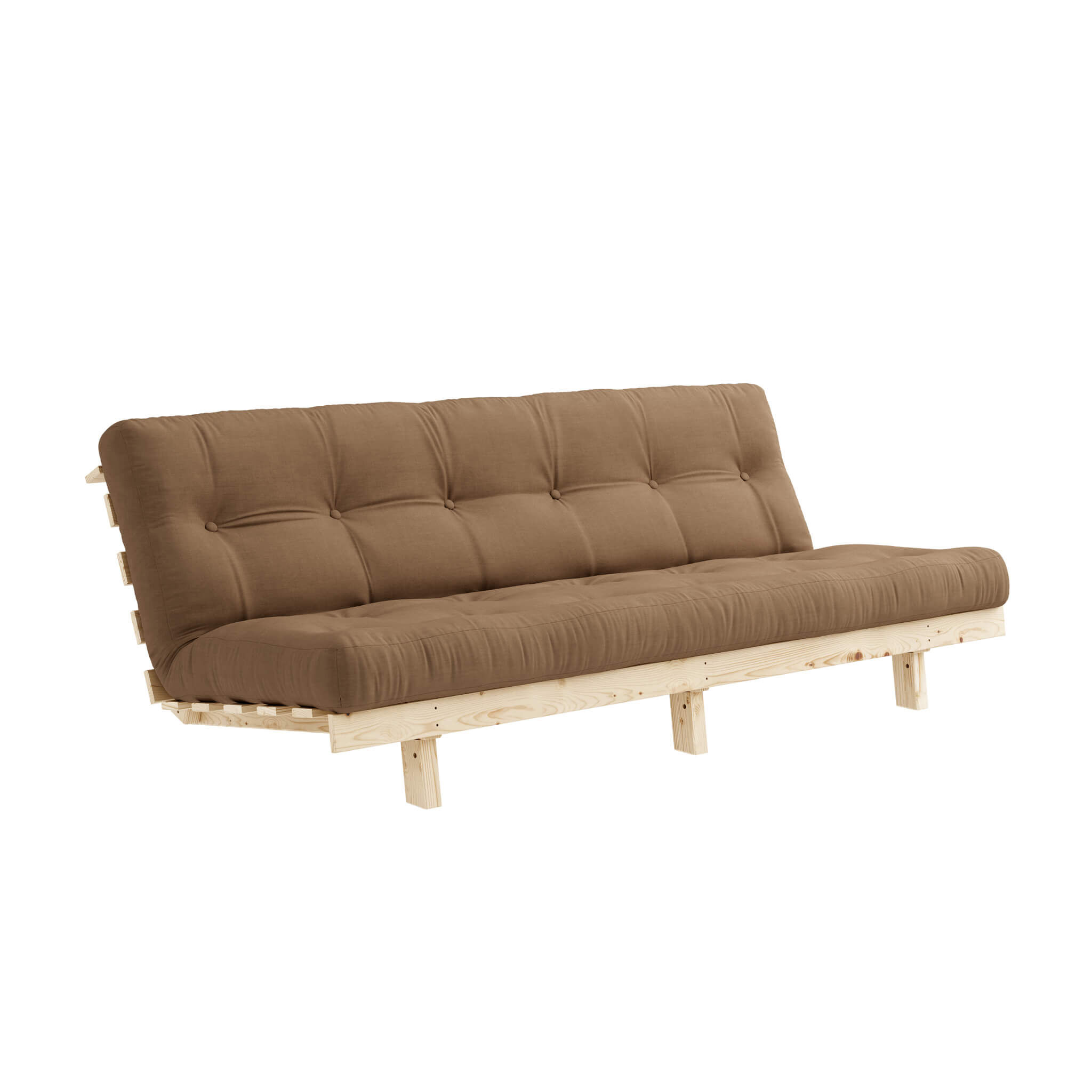 Karup Design Banquette ajustable LEAN en pin massif naturel avec matelas futon mocca 130x190