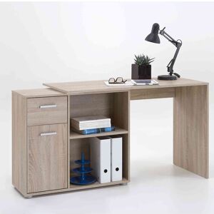 Terre de Nuit Bureau 1 tiroir 1 porte + 2 niches en bois naturel - BU13005