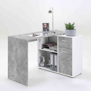 Terre de Nuit Bureau 1 tiroir 1 porte + 2 niches en bois gris - BU13005