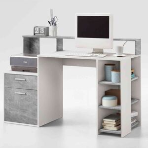 Terre de Nuit Bureau avec rangements en bois gris - BU13021