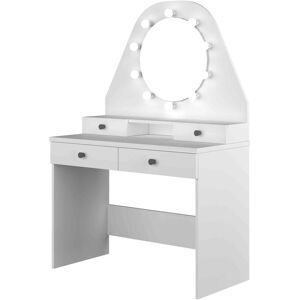 Terre de Nuit Coiffeuse enfant avec miroir en bois blanc - CF9010