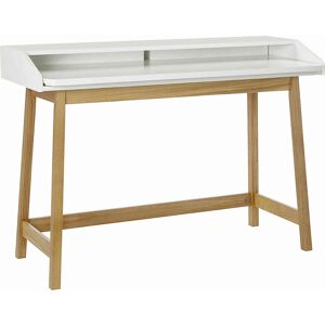 Terre de Nuit Bureau coulissant en bois blanc laqué - BU003