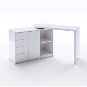 Terre de Nuit Bureau pivotant en bois blanc laqué - BU16010