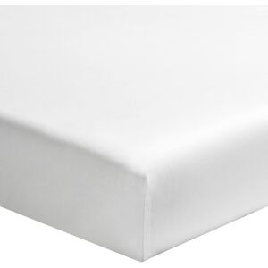 Terre de Nuit Drap housse blanc bonnet 30 cm 100% coton 180x200