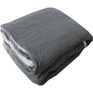 Terre de Nuit Plaid double gaze sherpa anthracite 130x180 cm