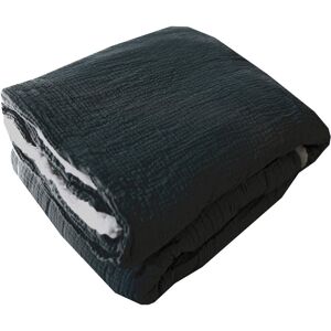 Terre de Nuit Plaid double gaze sherpa noir 130x180 cm