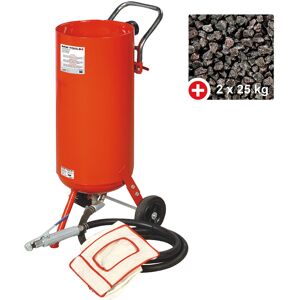 Sableuse mobile pro 75L + 50 kg d'abrasifs usage unique MW Tools CAT02010PACK1