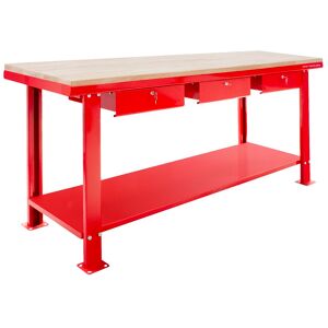 Établi 200 cm avec plateau MDF et 3 tiroirs MW Tools DER2000W