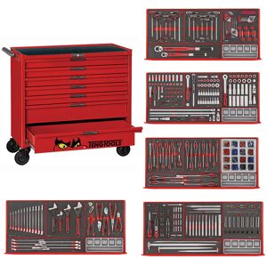 Servante rouge foam midi master set 7 tiroirs Teng Tools TCEMM411N2