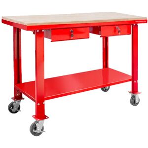 Établi 150 cm avec roues plateau MDF 2 tiroirs MW Tools DER1500WR