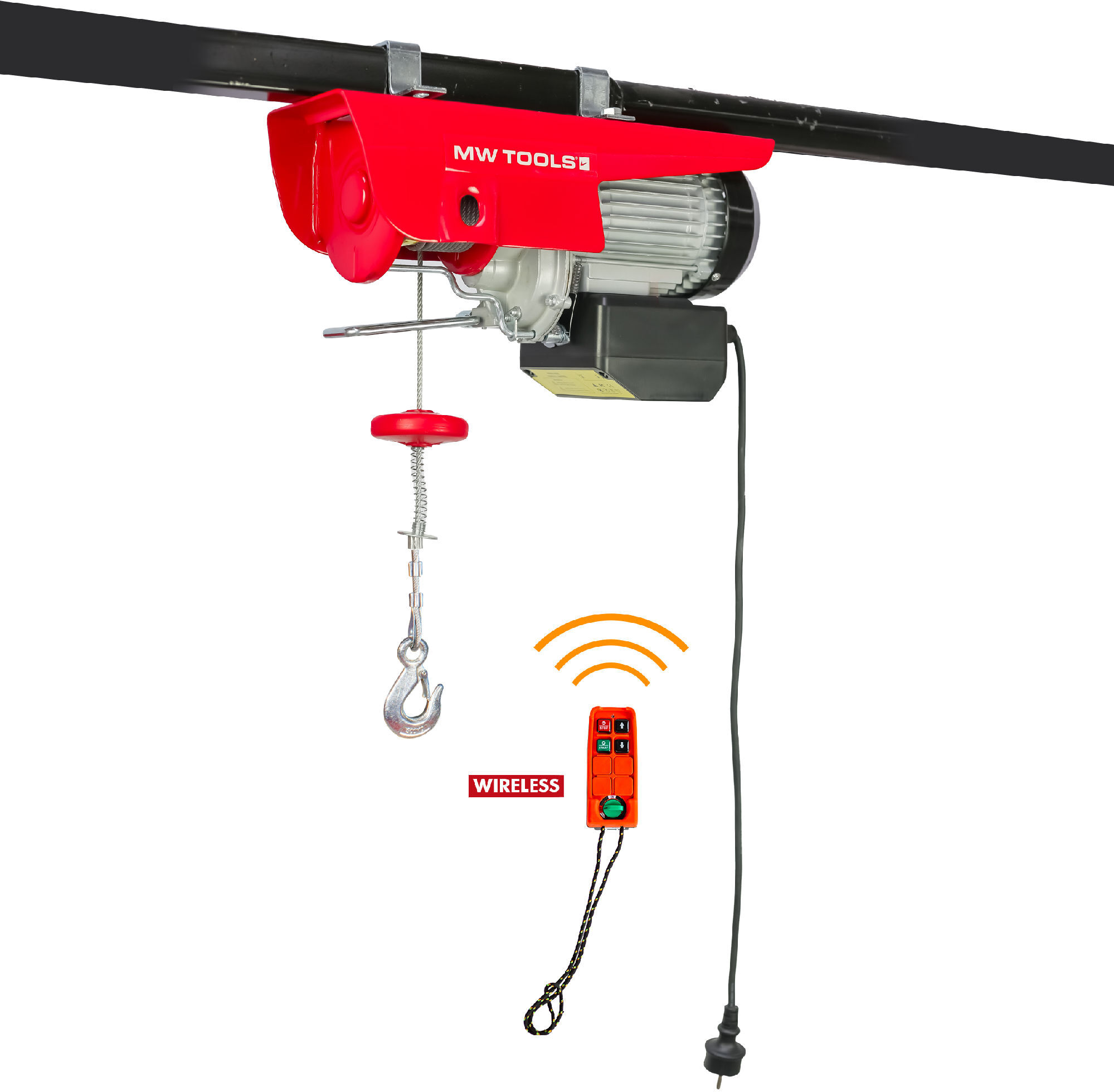 Palan électrique SANS FIL robuste 500/1000 kg MW Tools SH100018R