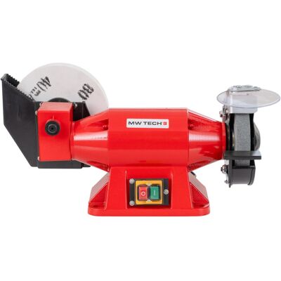 Touret à meuler à eau et à sec meule ø 150 mm 2950 rpm meule blanche ø 200 mm 134 rpm 540 W 230V MW-Tech ME15ES - Publicité Touret à meuler à eau et à sec meule ø 150 mm 2950 rpm meule blanche ø 200 mm 134 rpm 540 W 230V MW-Tech ME15ES - Publicité