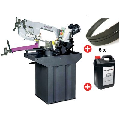 Scie à ruban pour métaux 0-60° capacité ronde 225 mm 1,5 kW 230V vitesses variables inclus 5 lames de scie et bidon de 5L Optisaw S275NV PACK 1 - Publicité Scie à ruban pour métaux 0-60° capacité ronde 225 mm 1,5 kW 230V vitesses variables inclus 5 lames de scie et bidon de 5L Optisaw S275NV PACK 1 - Publicité